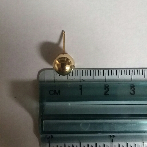 14K Gold Ball Stud Single Earring, Plus 14K Back - Picture 6 of 13